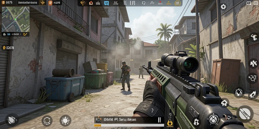 Screenshot gameplay <strong>ID678</strong> menampilkan aksi tembak-menembak yang intens dan grafis yang memukau.