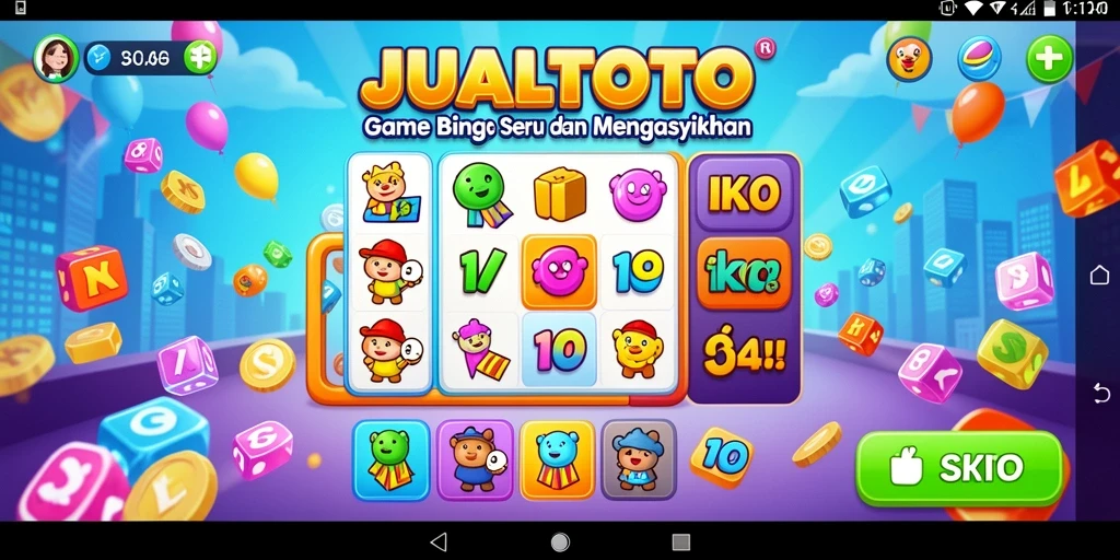 Tampilan gameplay seru JUALTOTO dalam permainan Bingo.