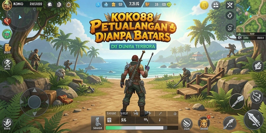 Screenshot utama KOKO88 menampilkan aksi mendebarkan di dunia terbuka.
