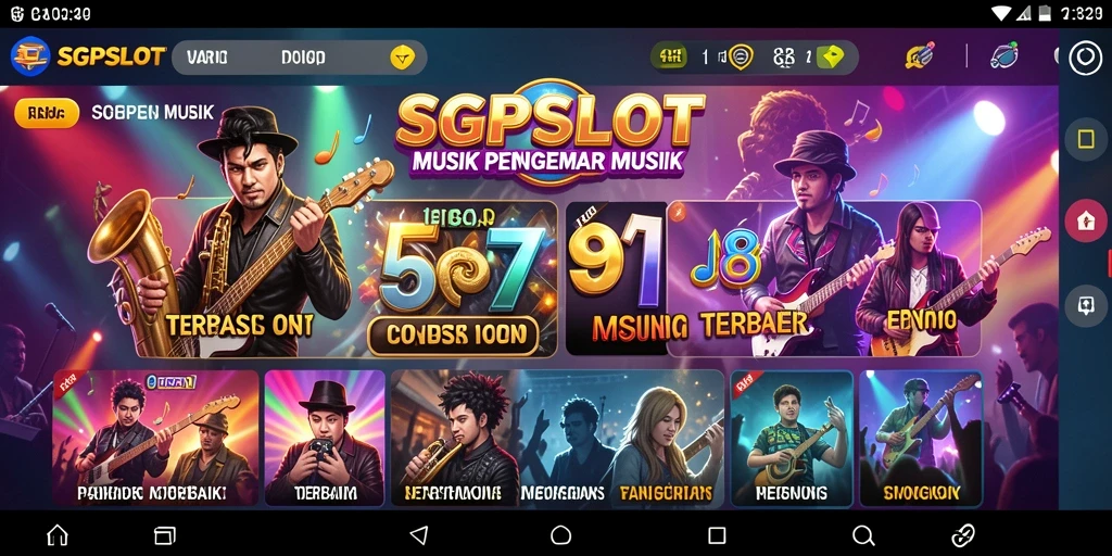 Tampilan gameplay SGPSLOT yang dinamis dan seru saat memainkan lagu.